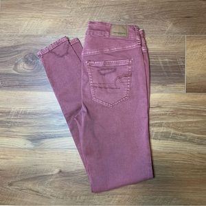 NWOT Women's American Eagle High Rise Jegging Dusty Rose 4 Reg Super Stretch